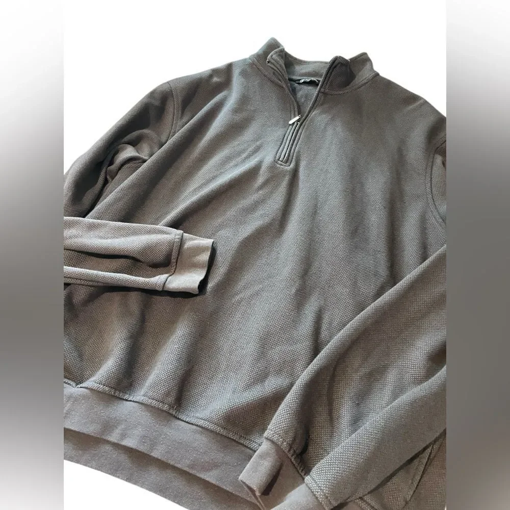Men's Quarter-Zip Textured Pullover Sweater - grey